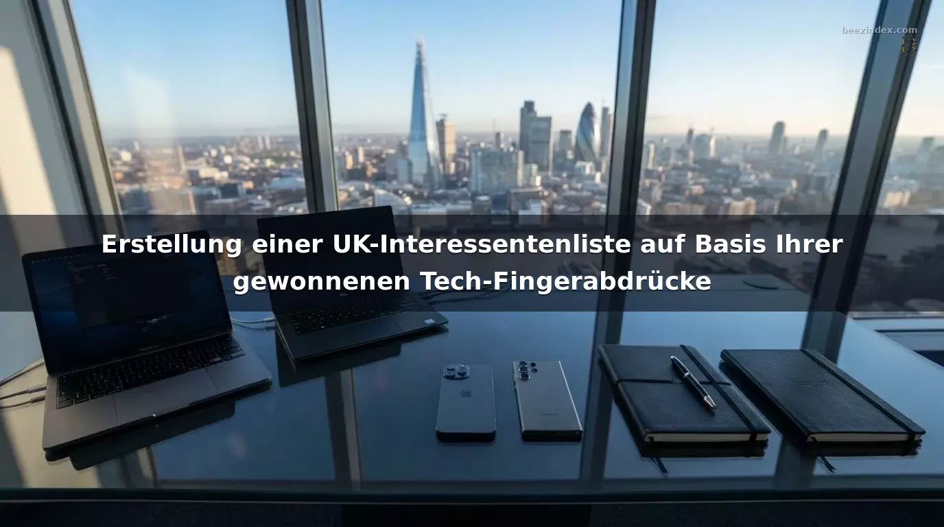Erstellung einer UK-Interessentenliste auf Basis Ihrer gewonnenen Tech-Fingerabdrücke