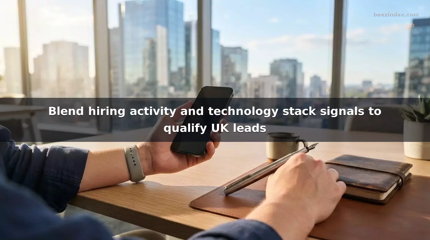 Blend hiring activity and technology stack signals to qualify UK leads